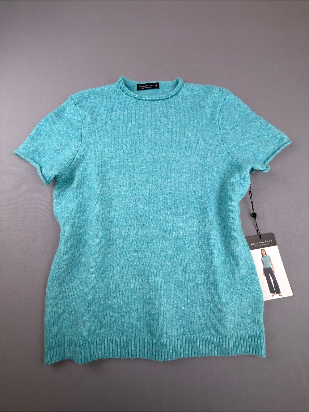Evanescence? Short-Sleeve Crewneck Sweater in Teal